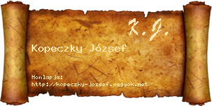 Kopeczky József névjegykártya
