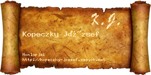 Kopeczky József névjegykártya