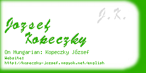 jozsef kopeczky business card