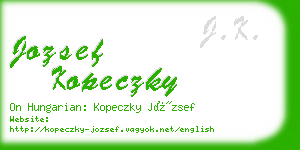 jozsef kopeczky business card